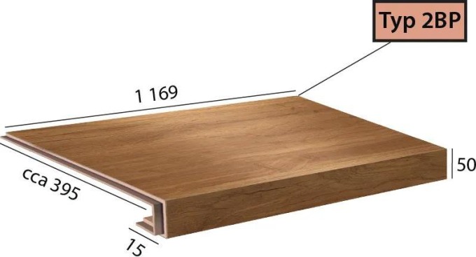 Vinylové schody Ecoline Step 2BP - 9564 Dub vita tmavý