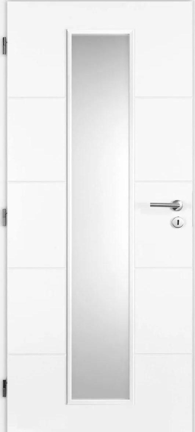 Doornite Quatro Interiérové dveře Linea, 60 L, 646 × 1983 mm, lakované, levé, bílé, prosklené