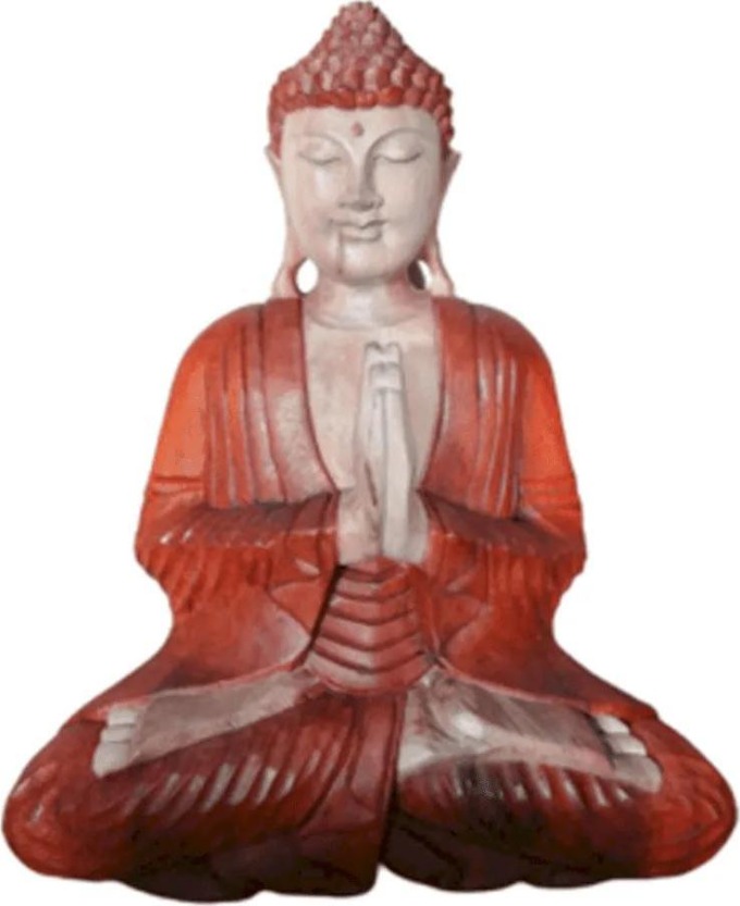 Milujeme Kameny Buddha modlící se - dřevěná soška - velká