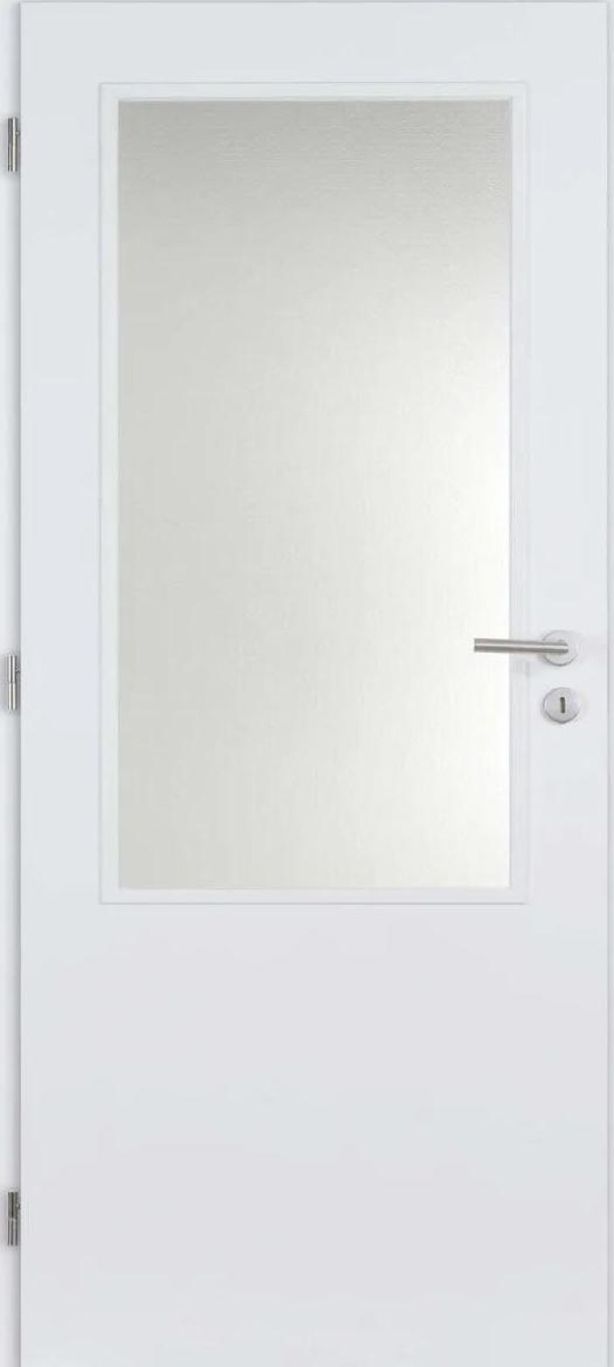 Doornite Basic Interiérové dveře 2/3 sklo, 90 L, 946 × 1983 mm, lakované, levé, bílé, prosklené