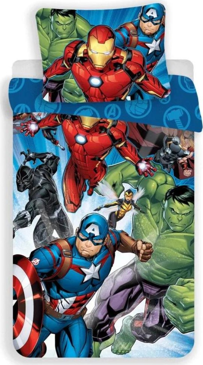 Jerry Fabrics s. r. o. Povlečení Licenční 140x200+70x90 - Avengers "Brands 02