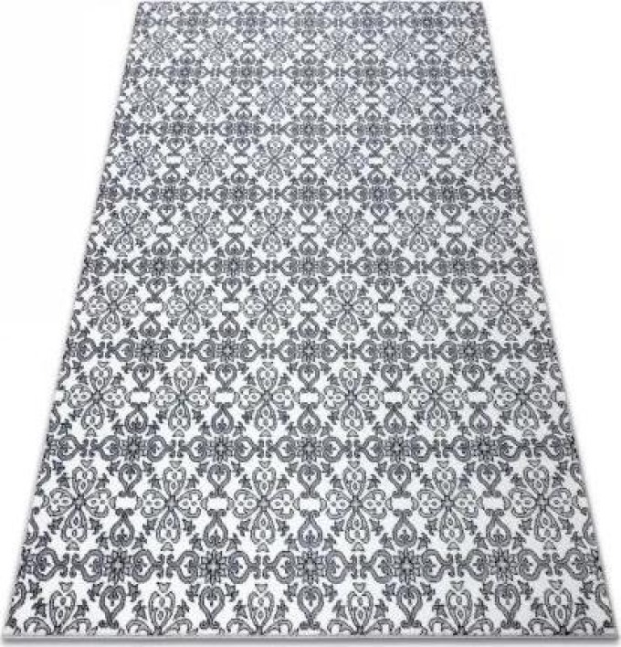 koberec ARGENT W4949 květiny bílá / šedá velikost 160x220 cm | krásné koberce cz