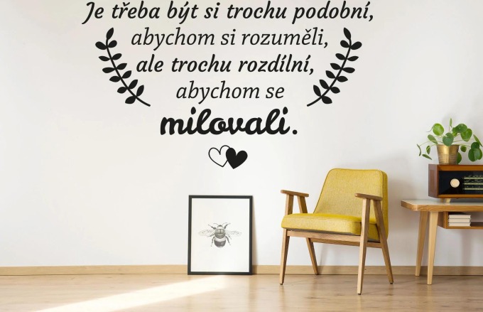 Lepy.cz Samolepka na zeď Být si podobní Velikost (šířka x výška): 70x40cm, Barevná varianta: Světle šedivá