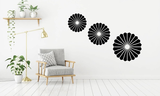 Lepy.cz Samolepka na zeď Kruhy ve stylu květin Velikost (šířka x výška): 70x70cm, Barevná varianta: Světle modrá