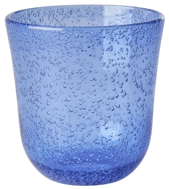 rice Sklenice na vodu Acrylic Blue 410 ml, modrá barva, čirá barva, sklo