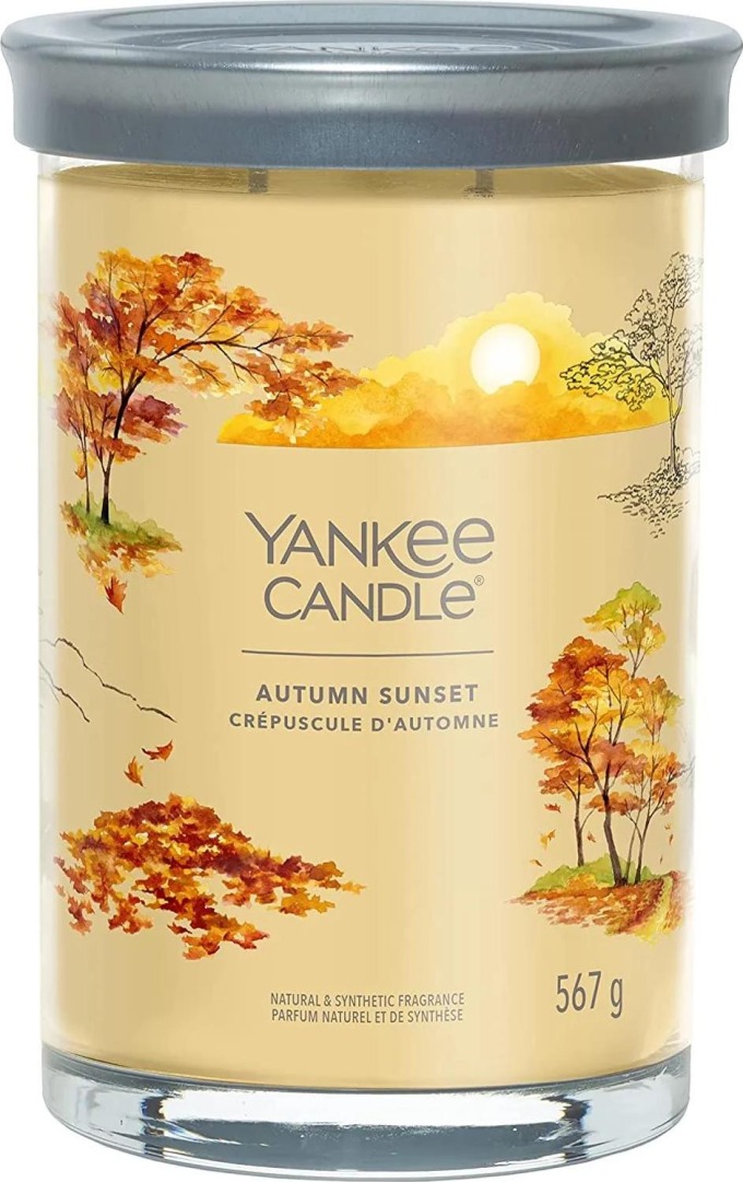 Yankee Candle vonná svíčka Signature Tumbler ve skle velká Autumn Sunset 567g