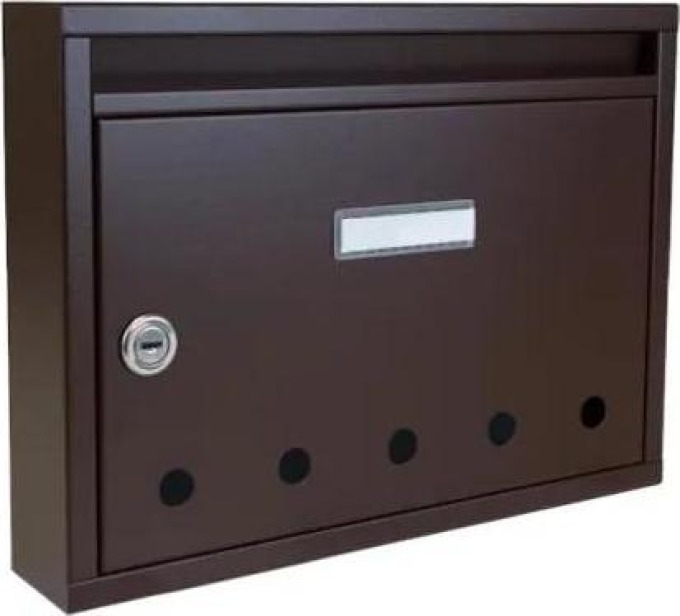 DOLS E-01 BASIC/K RAL8017 - poštovní schránka s otvory, do bytových a panelových domů, hnědá