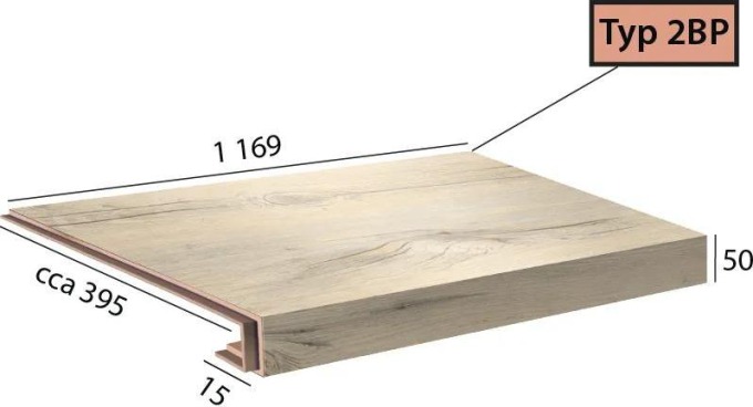 Vinylové schody Ecoline Step 2BP - 9503 Borovice bílá rustikal