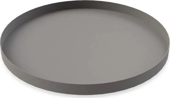 COOEE Design Kovový dekorativní tác Circle Grey 30 cm, šedá barva, kov