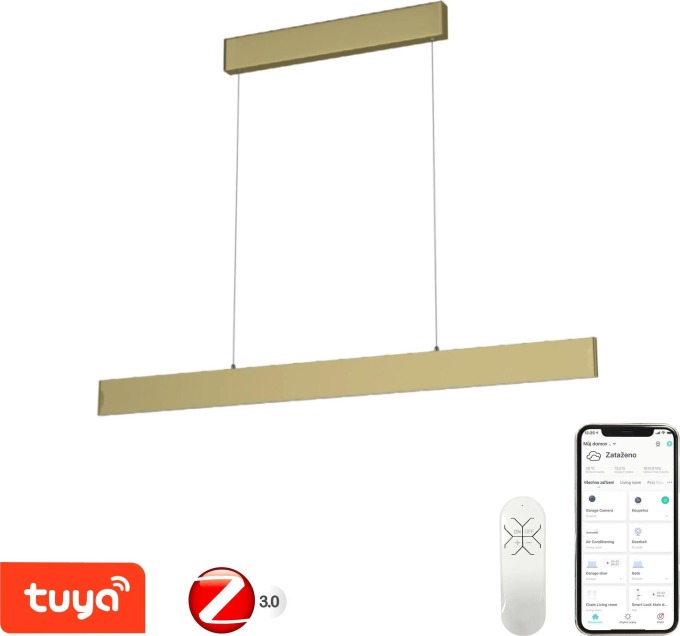 Immax NEO LISTON Smart závěsné svítidlo 118cm 18W zlaté Zigbee 3.0