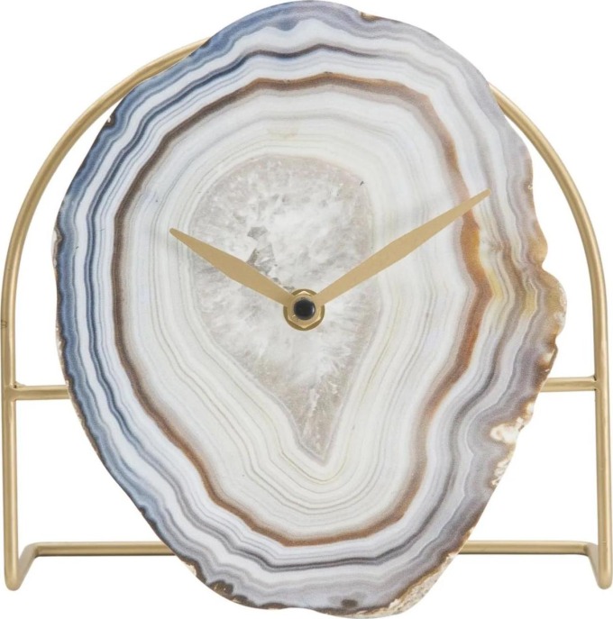 Stolní hodiny Mauro Ferretti Geodes, 20x7x19,5 cm, vícebarevná/zlatá
