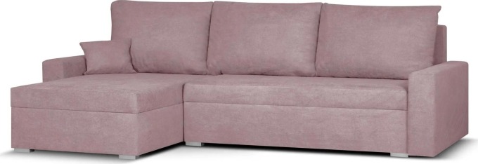 Rozkládací rohová sedací souprava MATT Růžová - Pohodlná a elegantní rohová sedačka s funkcí spaní a úložným prostorem
