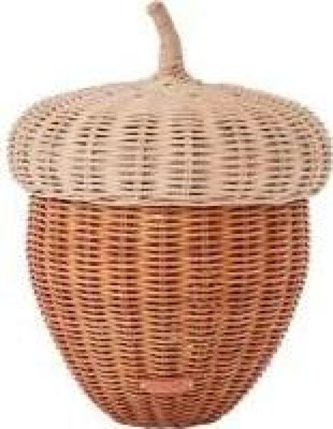 Ratanový košík s víkem Acorn Basket 45 cm Oyoy