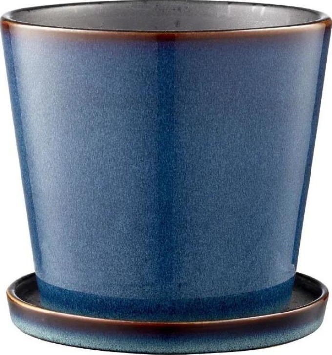 Bitz Květináč s podtáckem 14cm Dark Blue/Black