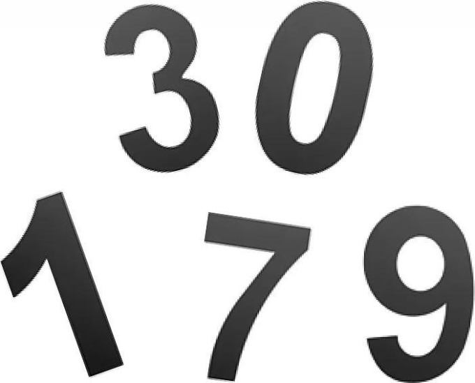 Domovní číslice COBRA 150 mm (ČERNÉ), 1