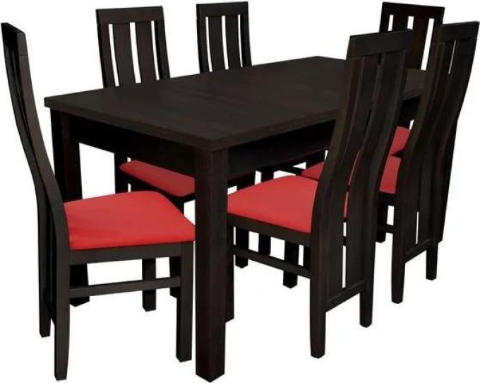 Jídelní set pro 6 osob RK023, Barva dřeva: wenge, Potah: ekokůže Soft 010