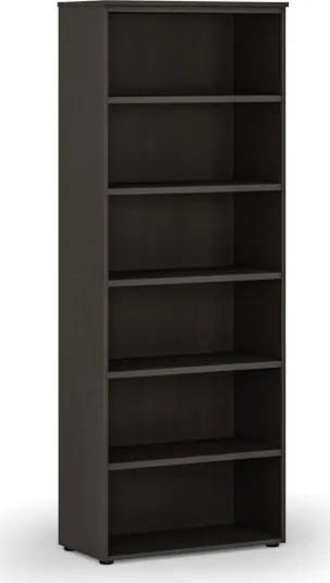 Kancelářský regál PRIMO WOOD, 2128 x 800 x 420 mm, wenge