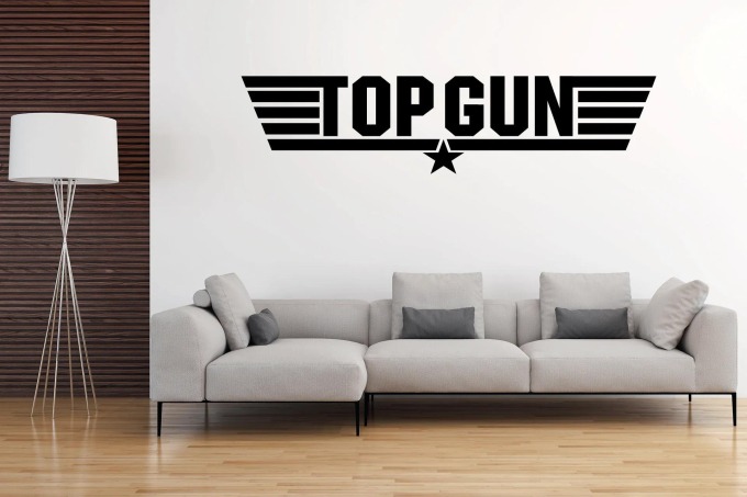 Lepy.cz Samolepka na zeď Top gun Velikost (šířka x výška): 60x15cm, Barevná varianta: Světle oranžová