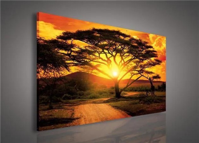 Obraz na plátně s australským západem slunce, rozměr 100 x 75 cm