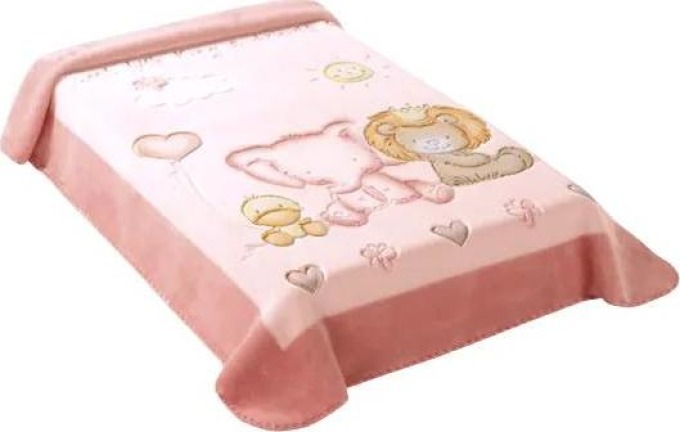 Vesna | Dětská deka Perla tištěná růžová 80x110 cm