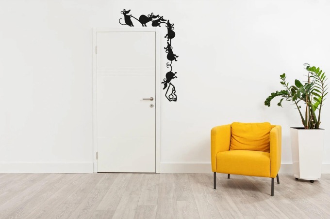 Lepy.cz Samolepka na zeď Myšáci Velikost (šířka x výška): 40x62cm, Barevná varianta: Světle oranžová