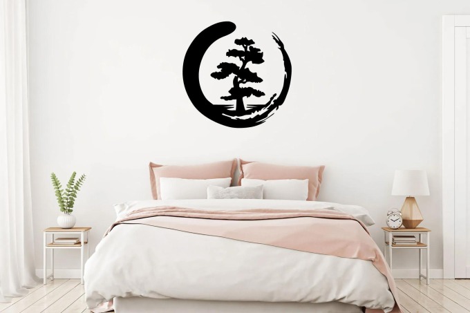 Lepy.cz Samolepka na zeď Strom v kruhu Velikost (šířka x výška): l20x115cm, Barevná varianta: Pastelová oranžová