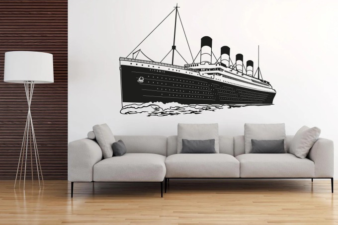 Lepy.cz Samolepka na zeď Titanic Velikost (šířka x výška): l20x86cm, Barevná varianta: Krémová
