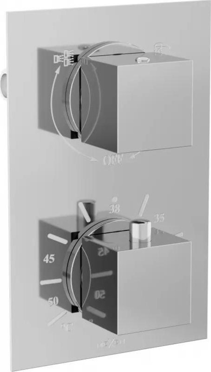 Mexen Cube termostatická vanovo-sprchová baterie 2 cestná, Chromovaná - 77502-00