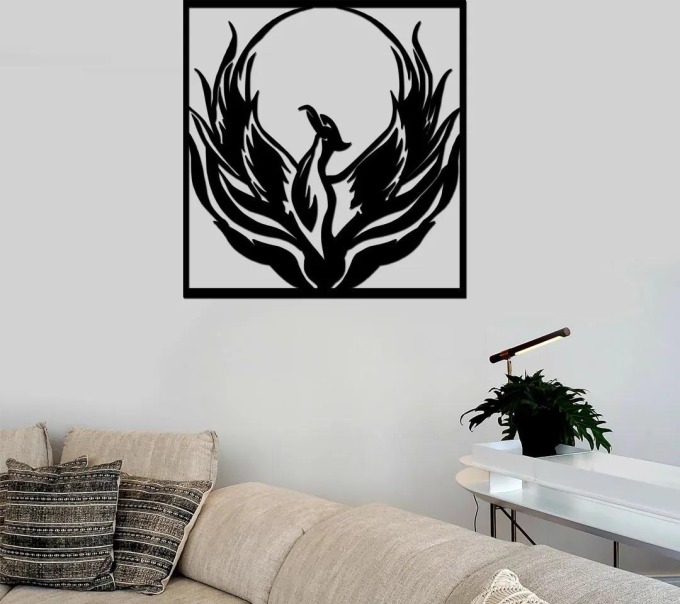 dřevo života Dřevěný obraz PHOENIX Barevný vzor: Černá, Rozměry (cm): 40x42