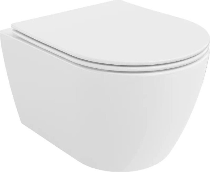 Mexen Carmen WC mísa Rimless s pomalu padající deskou slim, duroplast, Bílá - 30880400