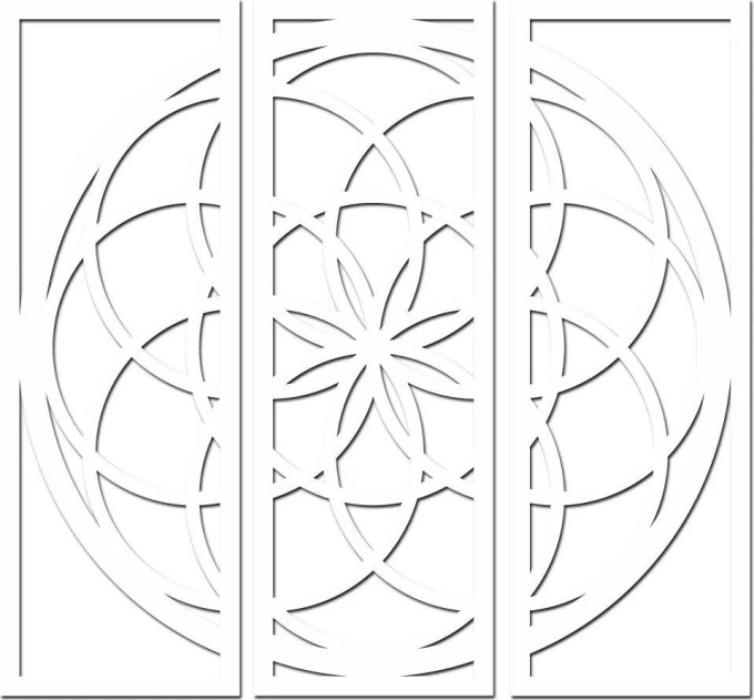 dřevo života Dřevěná mandala - VZDUCH Barevný vzor: Bílá, Rozměry (cm): 95x89