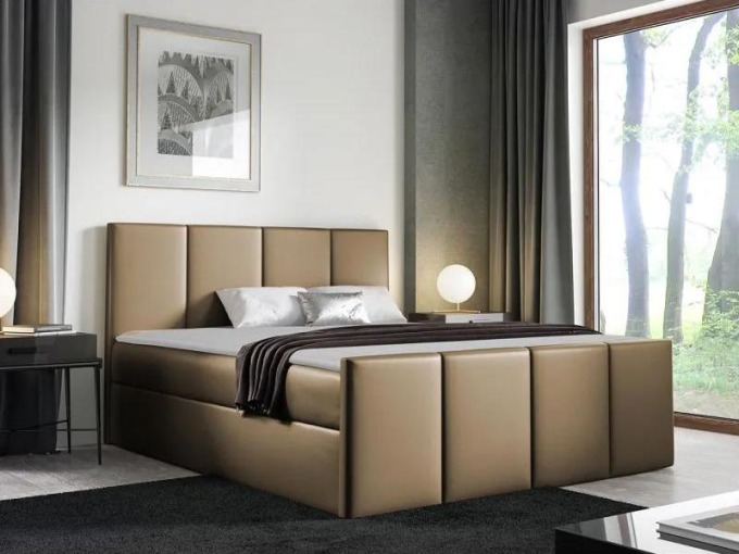 Kontinentální postel Bautista, Rozměr postele: 160x200, Barva:: ekokůže Soft 034