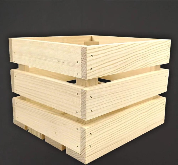 AMADEA Dřevěná bedýnka z masivního dřeva, 20x19x15,5 cm