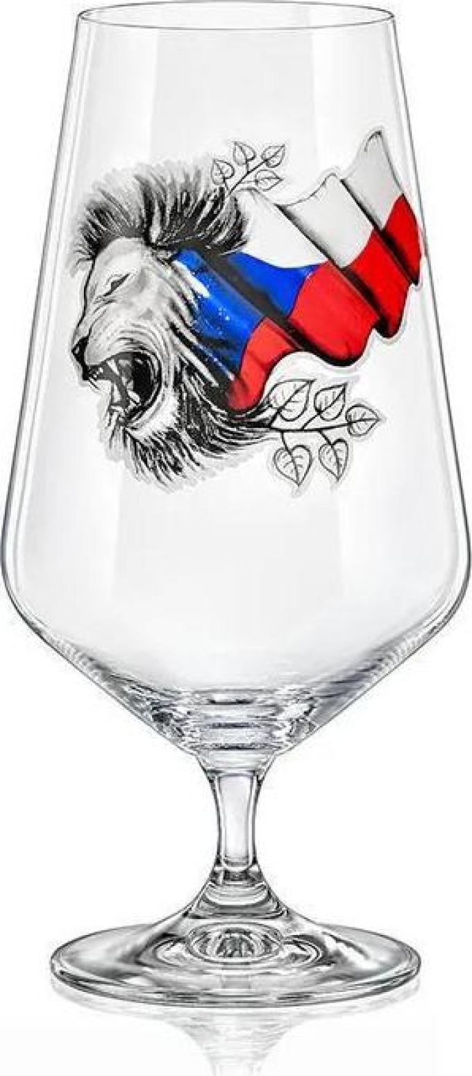 Crystalex - Bohemia Crystal Sklenice na pivo Czech In 540ml - vlajka, 1 ks