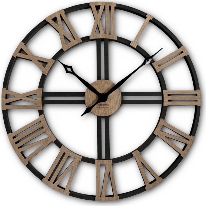 Velké dřevěné nástěnné hodiny 80 cm