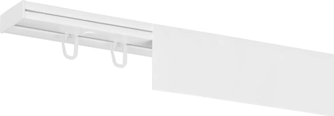 Dekodum Stropní kolejnice z PVC jednořadá bílá s krytem Délka: 150 cm, Typ přichycení: háčky