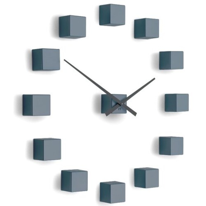 Future Time FT3000GY Cubic grey Designové samolepicí hodiny, pr. 50 cm