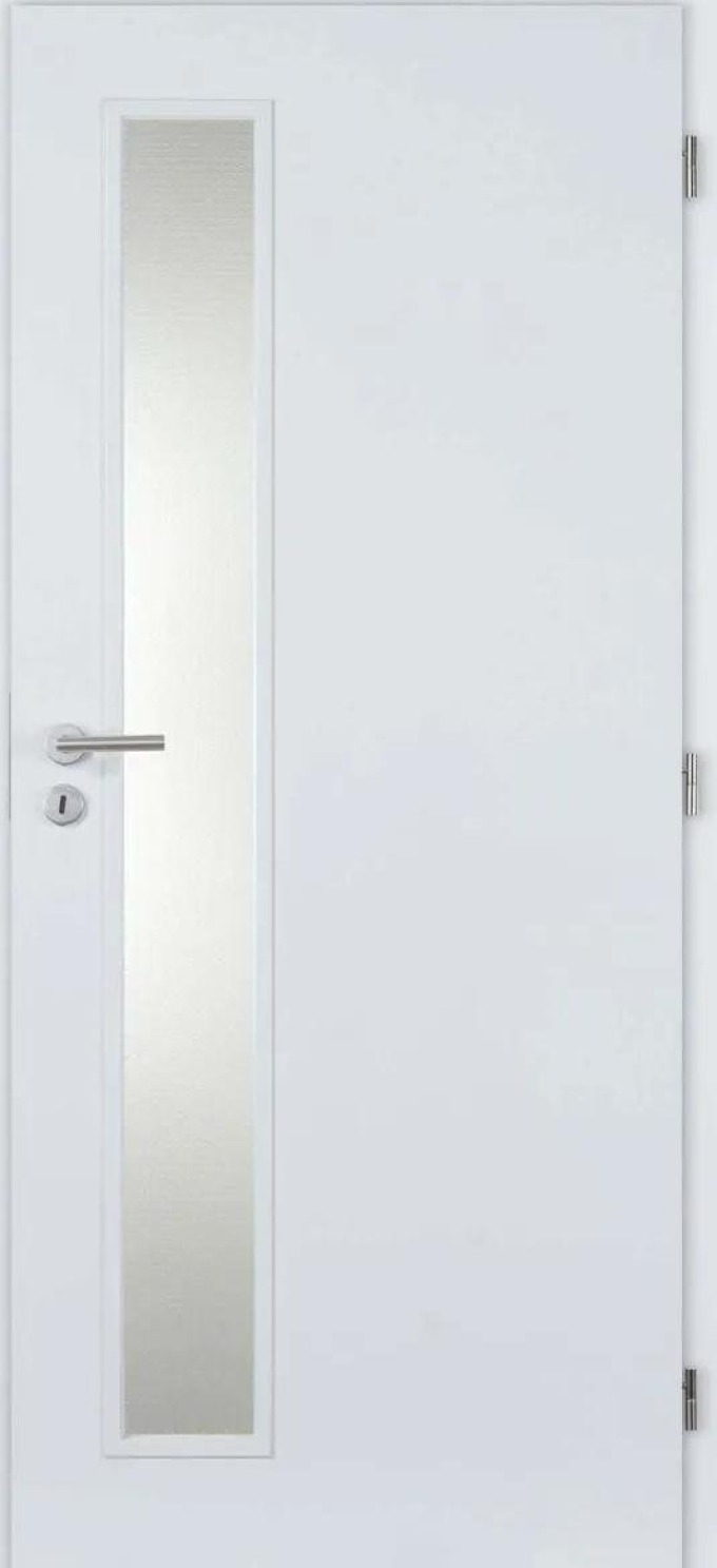 Doornite CPL Interiérové dveře TIKA1 sklo, 70 P, 746 × 1983 mm, CPL laminát, pravé, bílé, prosklené