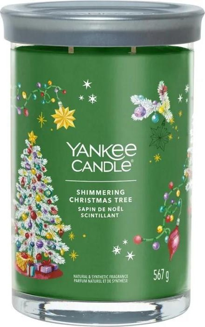 Yankee Candle vonná svíčka Signature Tumbler ve skle velká Shimmering Christmas Tree 567g