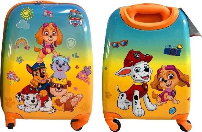 Dětský kufr vysoký na kolečkách oranžový, vhodný pro děti od 3 let, s odolným materiálem ABS a potažením vrstvou PC proti poškození a poškrábání