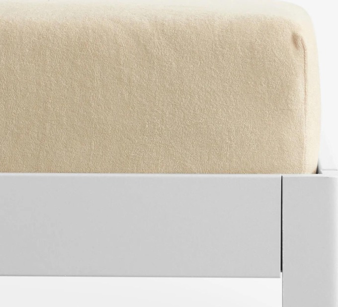 Goldea prostěradlo froté s napínací gumou - béžové 180 x 200 cm