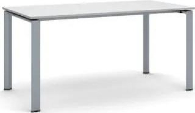 Jednací stůl INFINITY se šedostříbrnou podnoží 1600 x 800 x 750 mm, šedá