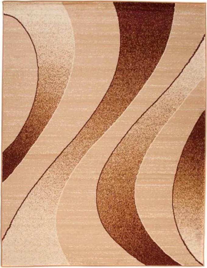 Kusový koberec s moderním abstraktním vzorem v odstínech béžové barvy