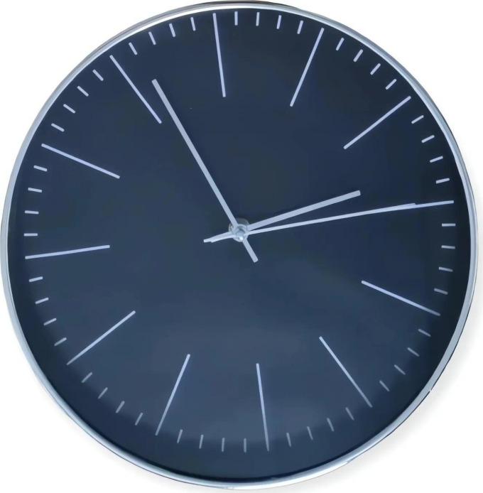 Foxter 1228 Nástěnné hodiny 30 cm černo - stříbrné