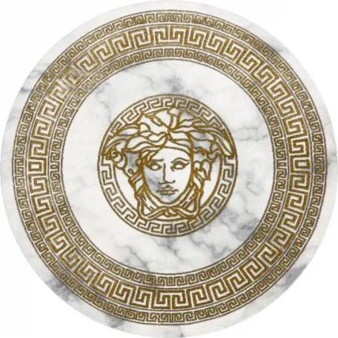 koberec kulatý EMERALD výhradní 1011 glamour, medúza řecký rám krém / velikost kruh 120 cm | krásné koberce cz
