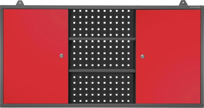 JAN NOWAK Závěsná garážová skříň model BEN, 1200 x 600 x 200 mm: antracitově červená