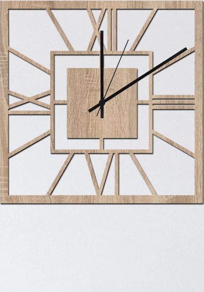 dřevo života Nástěnné hodiny SQUARE Barevný vzor: Světlý dub, Velikost hodin: 40x40