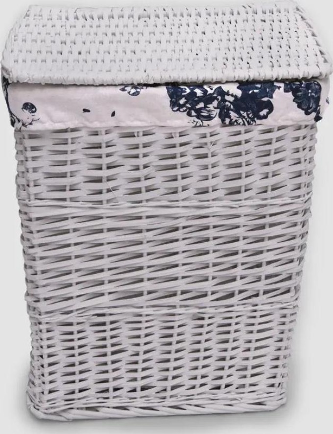 Bílý hranatý proutěný koš na prádlo s víkem - praktický a stylový způsob, jak uklidit špinavé prádlo