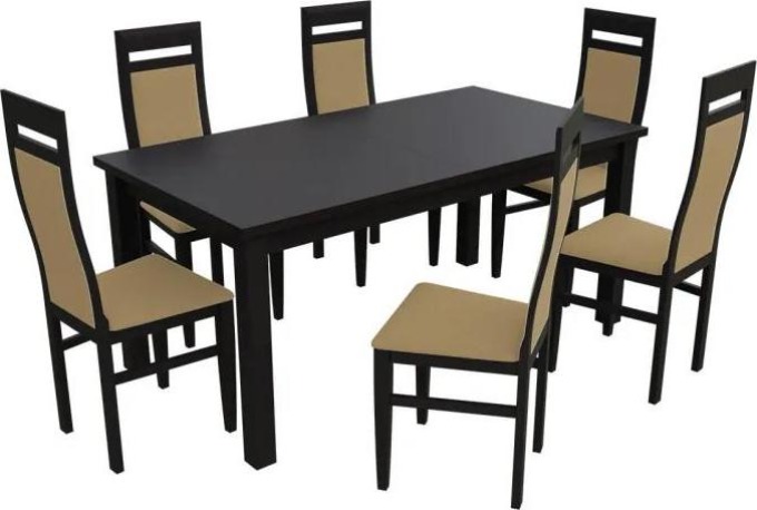 Jídelní set pro 6 osob - RK024, Barva dřeva: wenge, Potah: Casablanca 2304