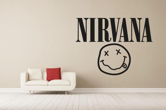 Lepy.cz Samolepka na zeď Nirvana Velikost (šířka x výška): 50x37cm, Barevná varianta: Tmavě červená